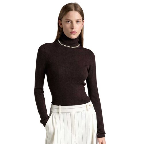 Cue Merino Turtle Neck Ribbed Knit
